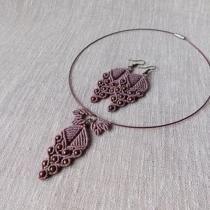 Set macrame mov, Bijuterii, Coliere, Coliere cu pandantive, Innoda, ARTYNOS