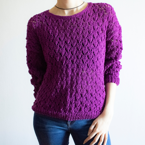 M - Bluza tricotata manual din fir de bumbac - Artynos.ro