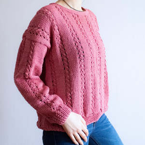 M - Bluza tricotata manual din fir de bumbac - Artynos.ro