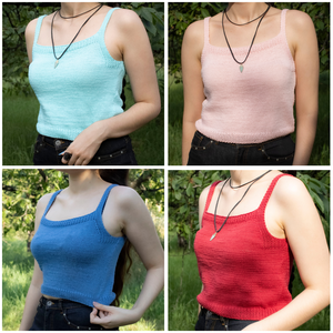 S - Crop top tricotat manual din fir de bumbac - Artynos.ro