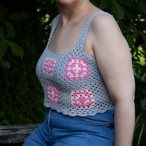 M - Crop top crosetat din fir de bumbac - Artynos.ro