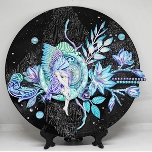 Time to Dream - decoratiune mixed media pe disc de vinil - Artynos.ro