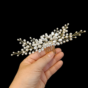 Pieptan par perle ivory sidefate, Accesorii nunta, Ornamente de par de nunta, Ornamente de par mireasa, Confectionarea bijuteriilor, ARTYNOS