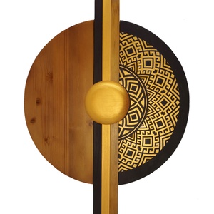 Decoratiune pentru perete din lemn, 40x88 cm auriu, Casa & Stil de viata, Accesorii pentru decorat casa, Decoratiuni de pereti, decoratiuni suspendate, Decoratiuni perete, macramé, Prelucrarea lemnului, ARTYNOS