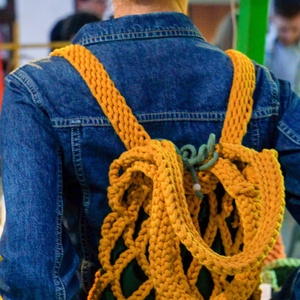 Geanta 2 in 1 ( de umar si tip rucsac) tip plasa crosetat din snur tubular - Artynos.ro