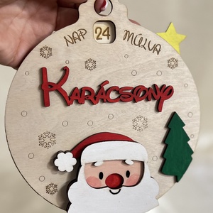 Decorat pentru brad de Craciun, Accesorii de Craciun, Decoratiuni de Advent, Calendar de Advent, Gravare, pirogravura, ARTYNOS