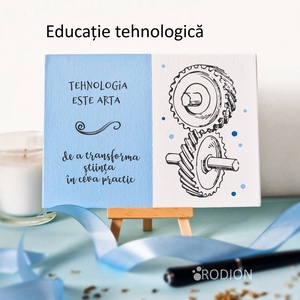 Placheta cadru didactic EDUCATIE TEHNOLOGICA personalizata cu mesaj lucrata manual - Artynos.ro