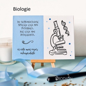 Placheta cadru didactic BIOLOGIE personalizata cu mesaj lucrata manual - Artynos.ro