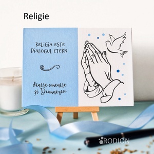 Placheta cadru didactic RELIGIA personalizata cu mesaj lucrata manual - Artynos.ro