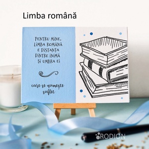Placheta cadru didactic LIMBA ROMANA personalizata cu mesaj lucrata manual - Artynos.ro
