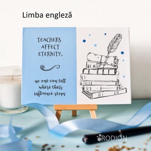Placheta cadru didactic LIMBA ENGLEZA personalizata cu mesaj lucrata manual - Artynos.ro