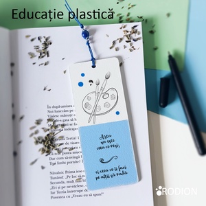 Semn de carte ARTE PLASTICE cadru didactic personalizat cu mesaj lucrat manual - Artynos.ro