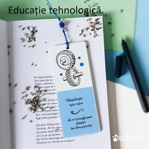 Semn de carte EDUCATIE TEHNOLOGICA cadru didactic personalizat cu mesaj lucrat manual - Artynos.ro