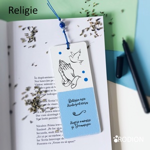 Semn de carte RELIGIE cadru didactic personalizat cu mesaj lucrat manual - Artynos.ro