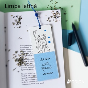 Semn de carte LIMBA LATINA cadru didactic personalizat cu mesaj lucrat manual - Artynos.ro