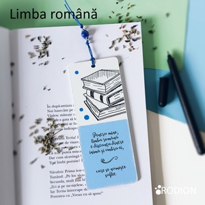 Semn de carte LIMBA ROMANA cadru didactic personalizat cu mesaj lucrat manual - Artynos.ro
