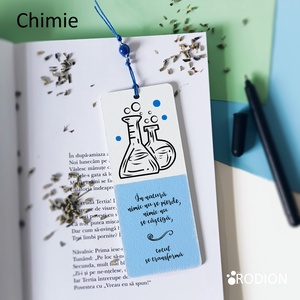 Semn de carte CHIMIE cadru didactic personalizat cu mesaj lucrat manual - Artynos.ro