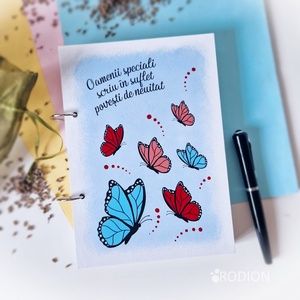 Agenda Fluturi personalizata cu nume pictata manual jurnal - Artynos.ro