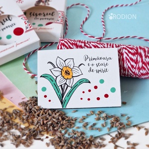 Martisoare cu magnet narcisa pictate manual cu mesaje haioase handmade - Artynos.ro