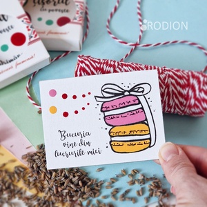 Martisoare cu magnet macarons pictate manual cu mesaje haioase handmade - Artynos.ro