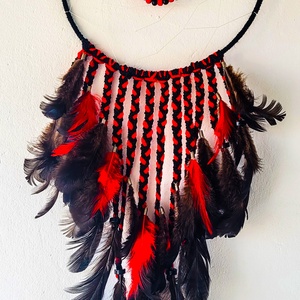 Dream Catcher traditional Black and Red - Artynos.ro