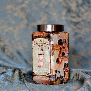 Borcan de depozitare Coffee, Casa & Stil de viata, Accesorii pentru echipamente de bucatarie, Instrumente de depozitare pentru bucatarie, Cutie ceai, cutie cafea, Decoupage, transfer si tehnici servetel, ARTYNOS