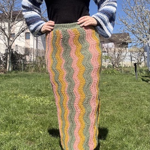 Fusta midi cu slit, Imbracaminte si moda, Haine dama, Fusta dama, Crosetat, Cusatura, ARTYNOS