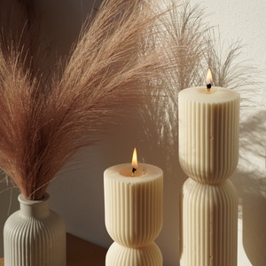 striped column candle - medium 15 cm - Artynos.ro