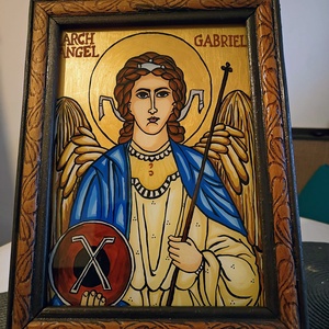 Icoana pictata pe sticla Arhanghelul Gabriel - Artynos.ro