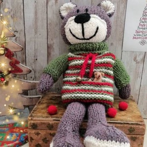 Ursulet de Craciun, jucarie tricotata. handmade. - Artynos.ro