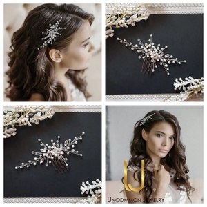 Ariane - Pieptan mireasa cu perle si cristale, Accesorii nunta, Ornamente de par de nunta, Accesorii par nunta, Impletituri, broderie cu margele, Impletitura, ARTYNOS