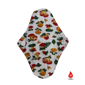 Absorbant intim lavabil din bumbac, zilnic, panty, ciupercute, 14 cm, 1 buc, Baie si Frumusete, Accesorii de igiena intima, Absorbant igienic, Cusatura, ARTYNOS